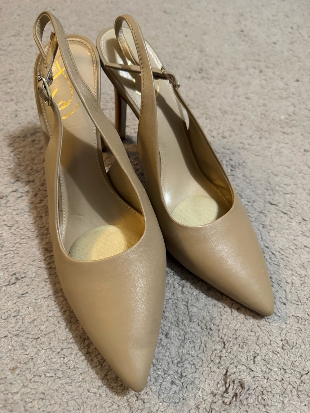 Sam Edelman Nude/Tan Pointed Slingback Heels